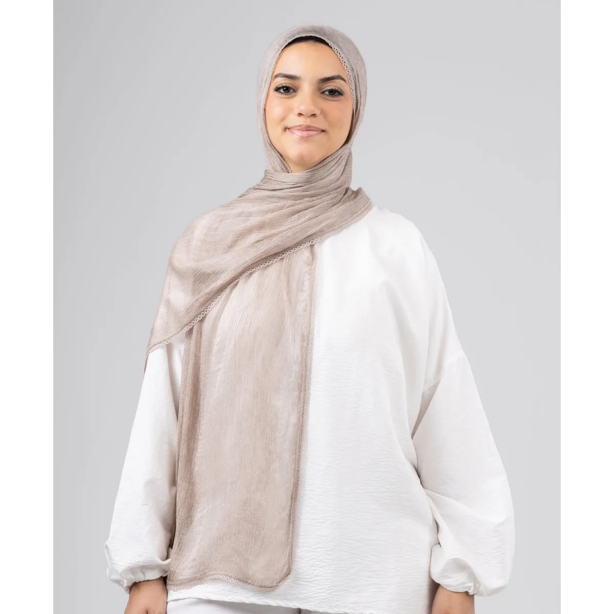 Le Voile Lace Plain Cotton Scarf