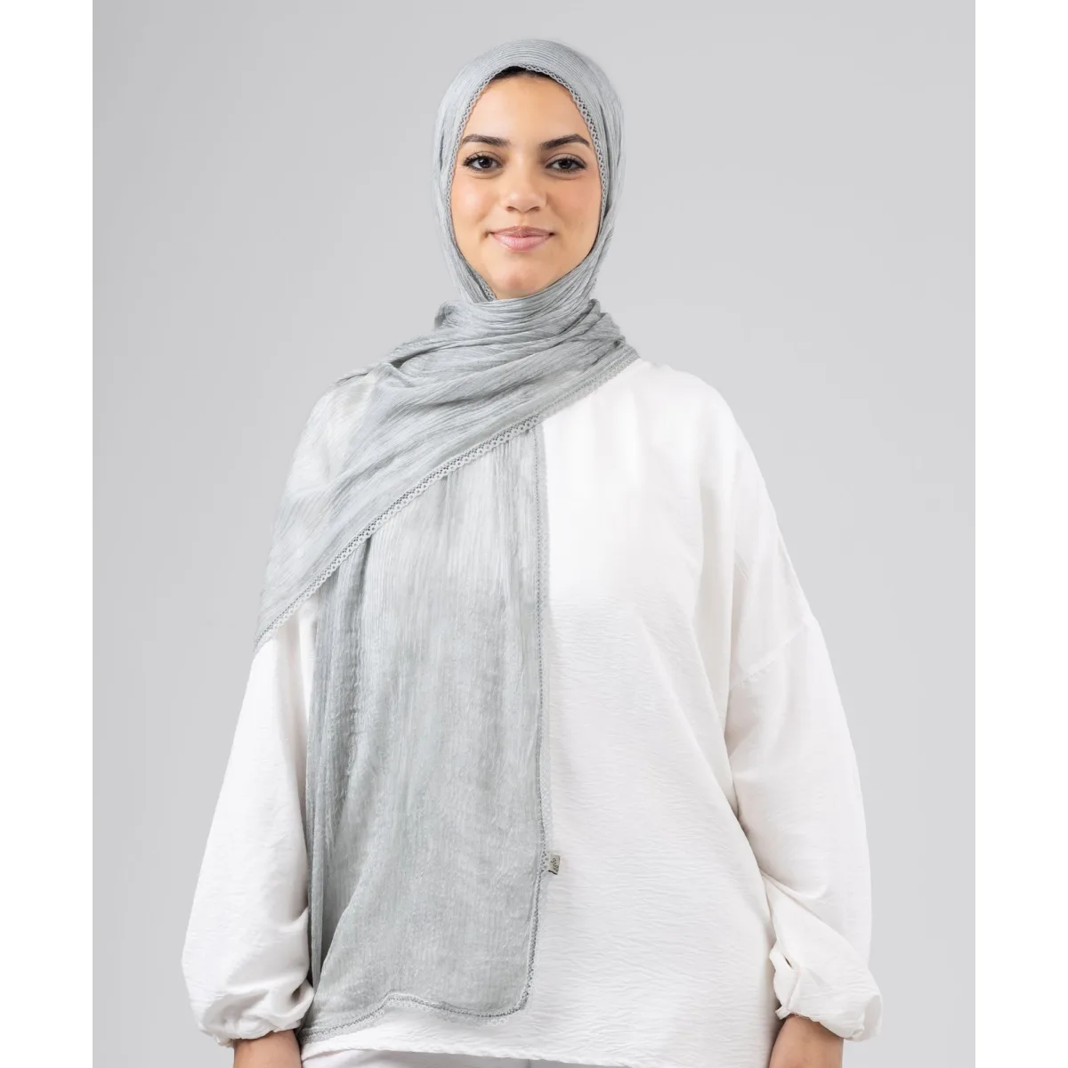 Le Voile Lace Plain Cotton Scarf