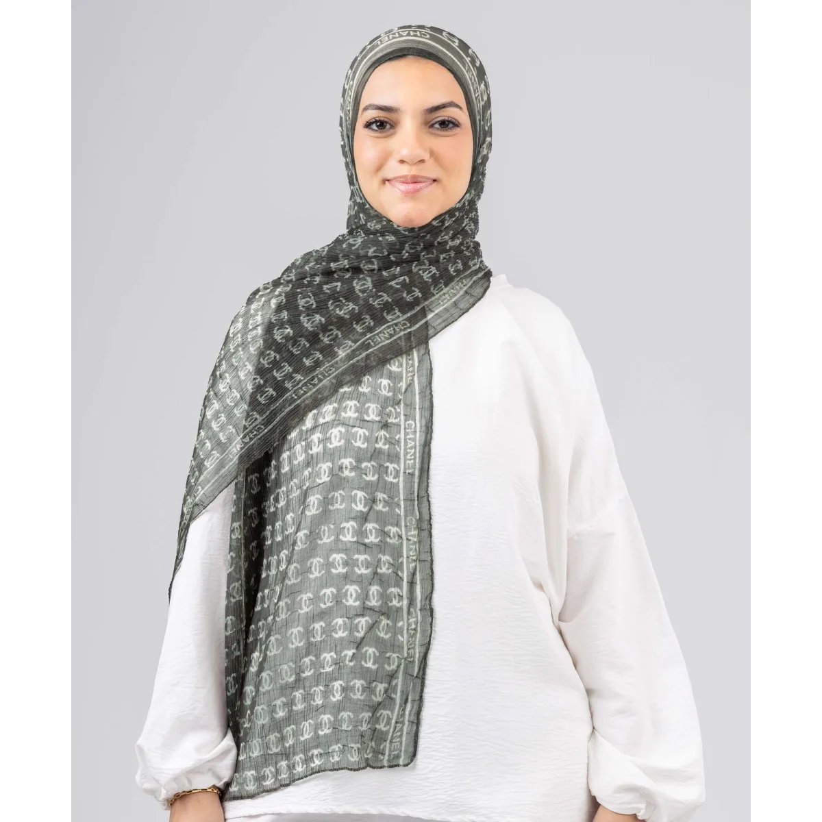 Le Voile Chain Luxury Crushed Scarf