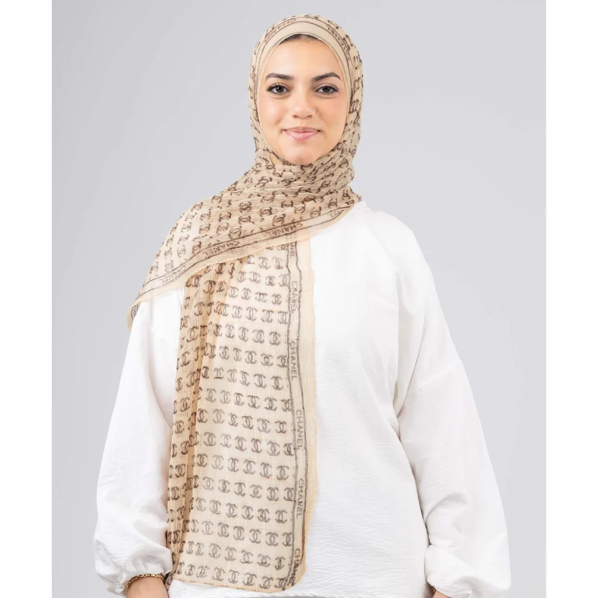 Le Voile Chain Luxury Crushed Scarf
