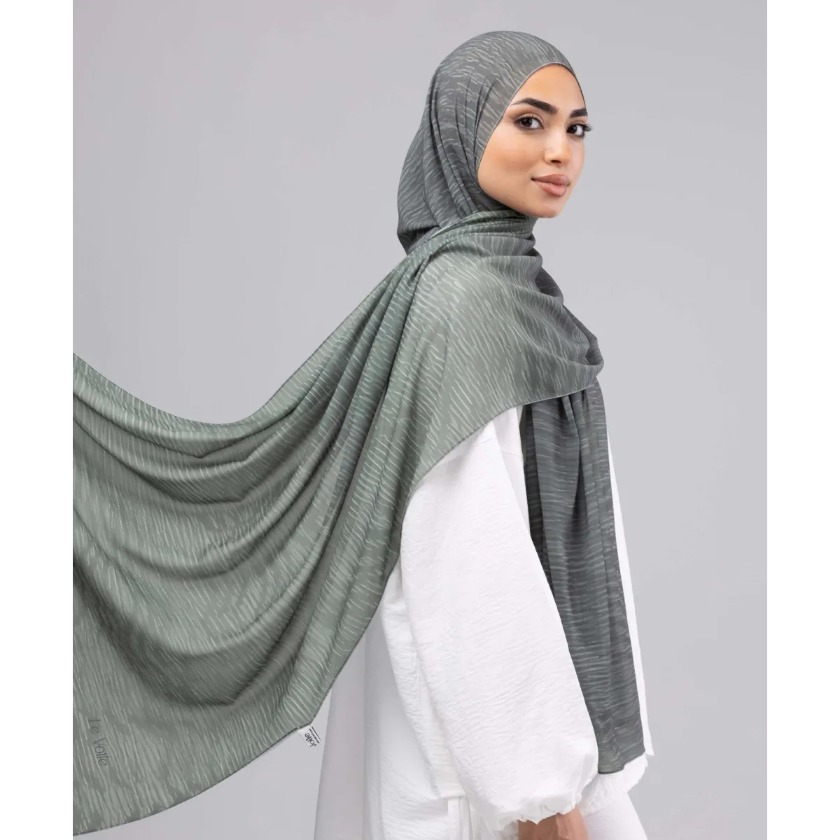 Le Voile Sage Breeze Chiffon Scarf