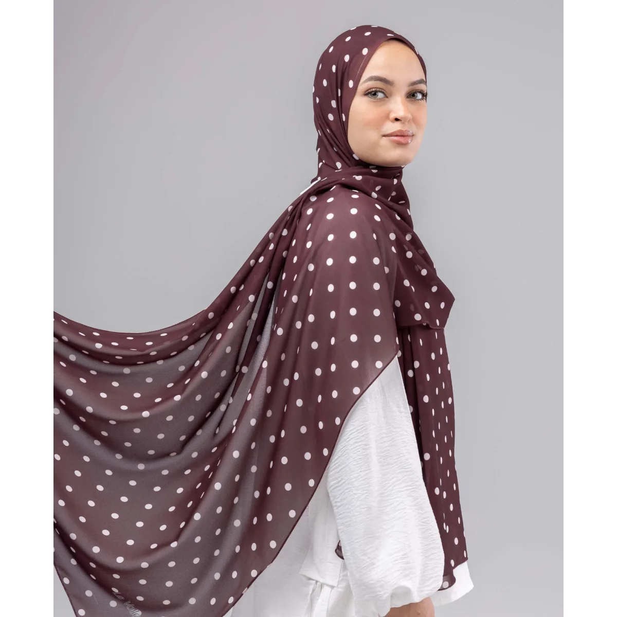 Le Voile Classic Dots Chiffon Scarf