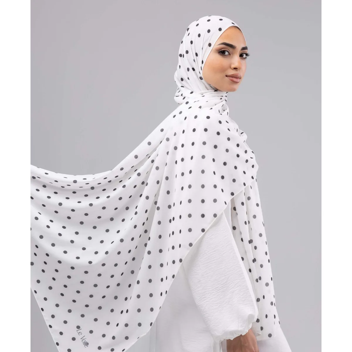 Le Voile Classic Dots Chiffon Scarf