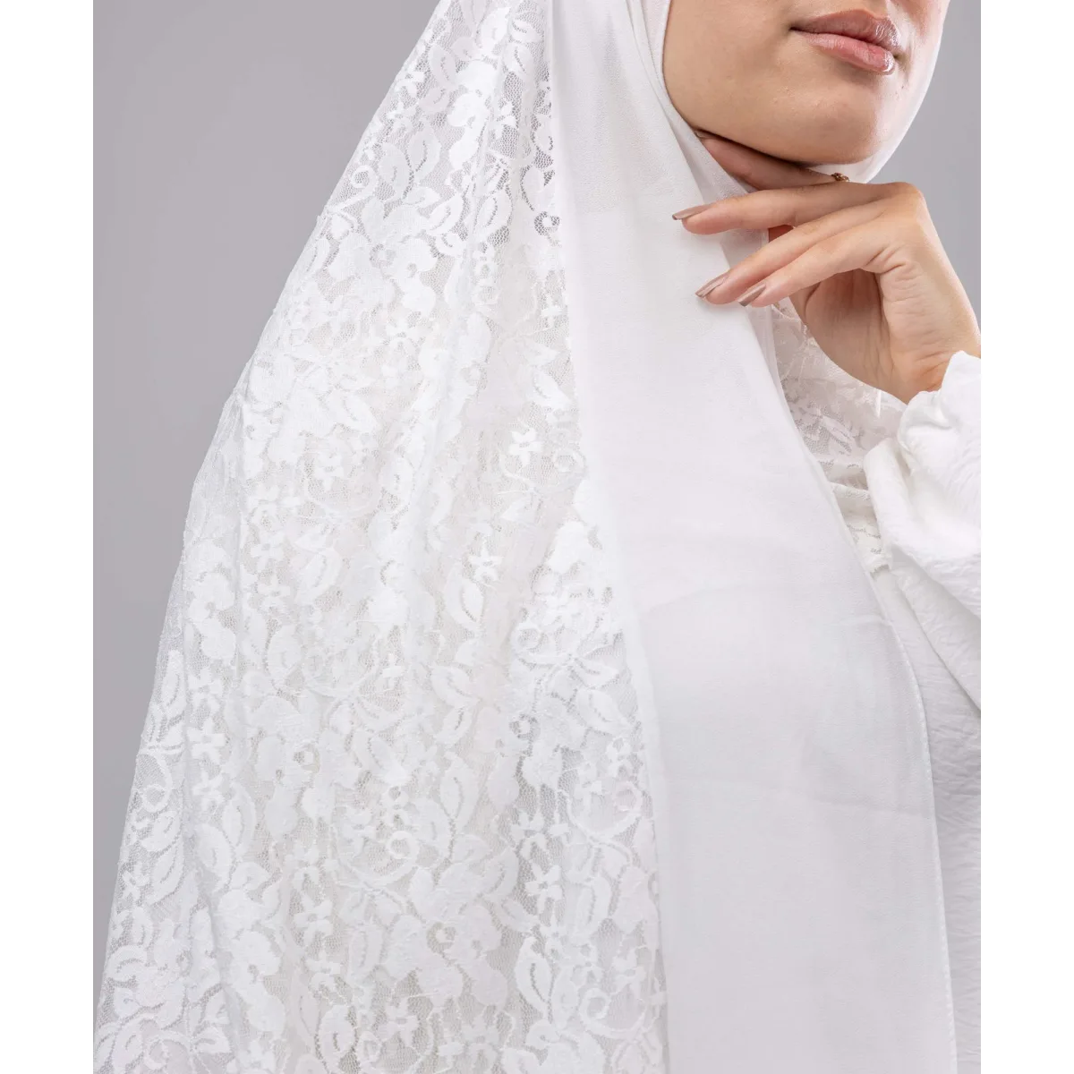 طرحة دانتيل وشيفون 190×65 سم من لو فوال