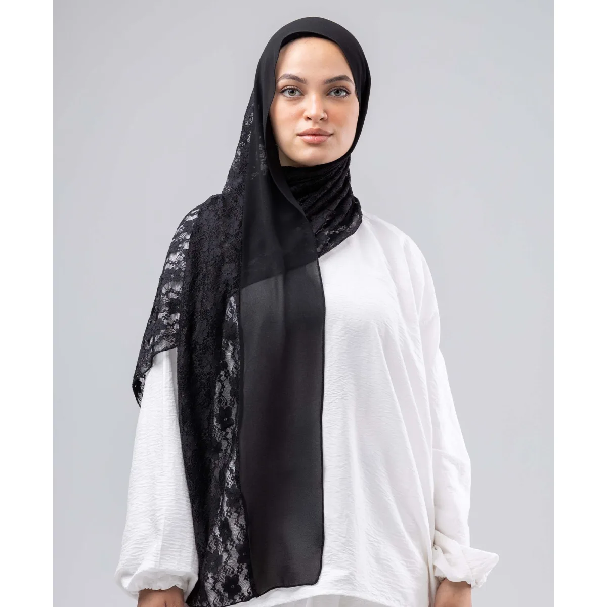 طرحة دانتيل وشيفون 190×65 سم من لو فوال