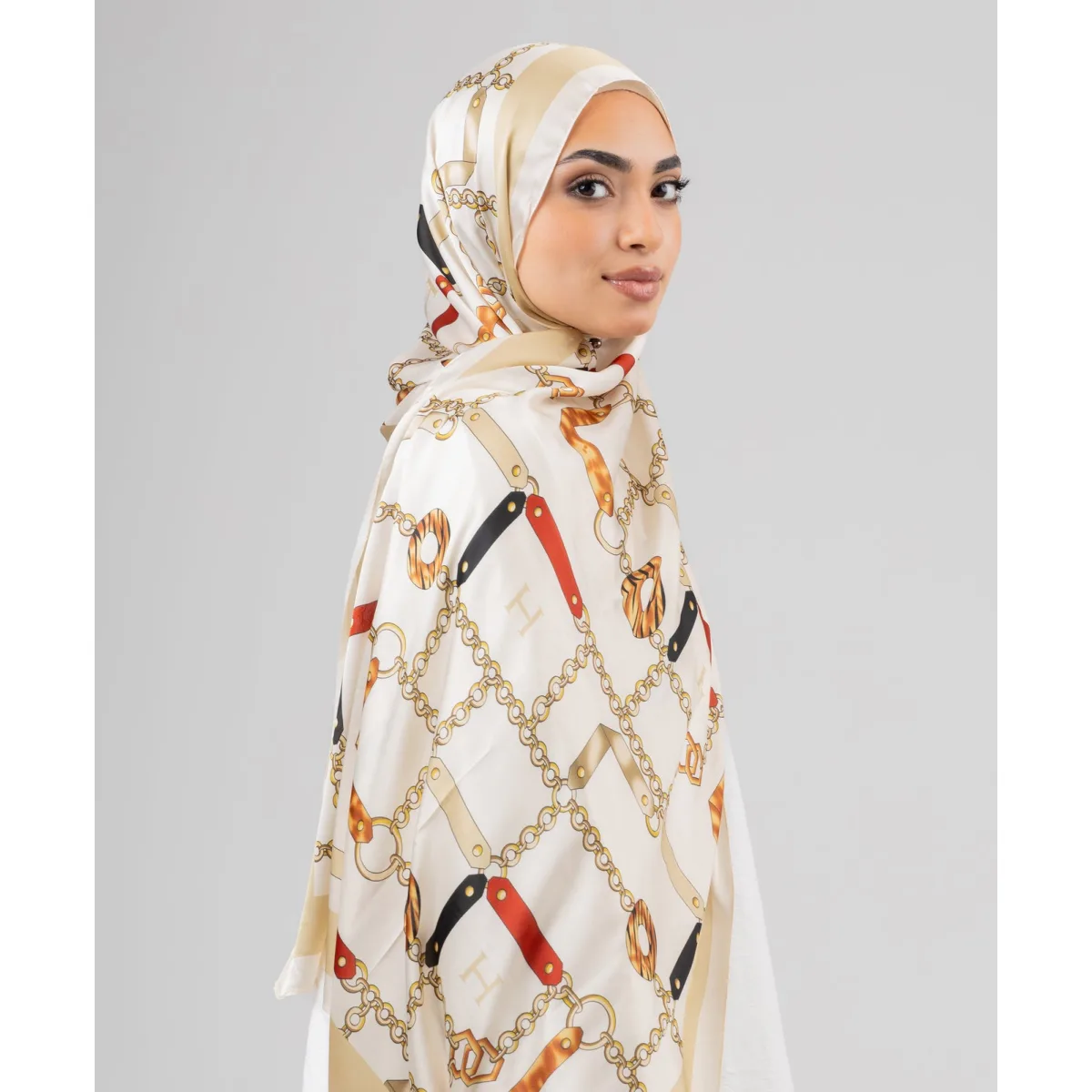 Le Voile Chain Silk Scarf