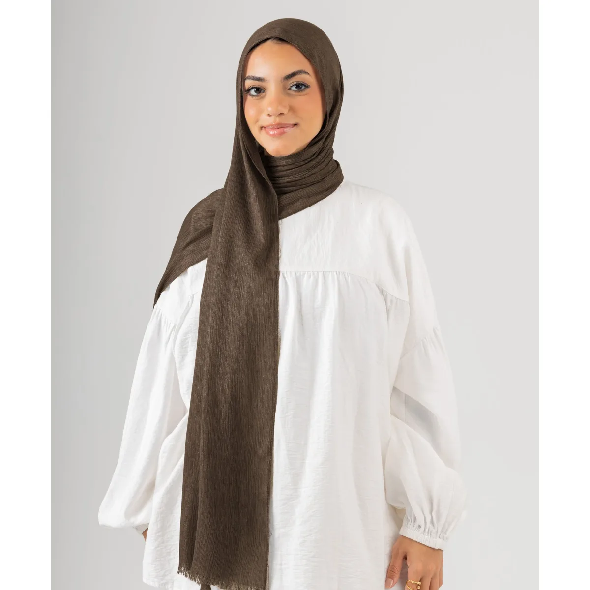 Le Voile Foggy Marble Tassels Cotton Scarf