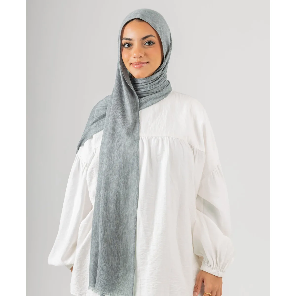 Le Voile Foggy Marble Tassels Cotton Scarf