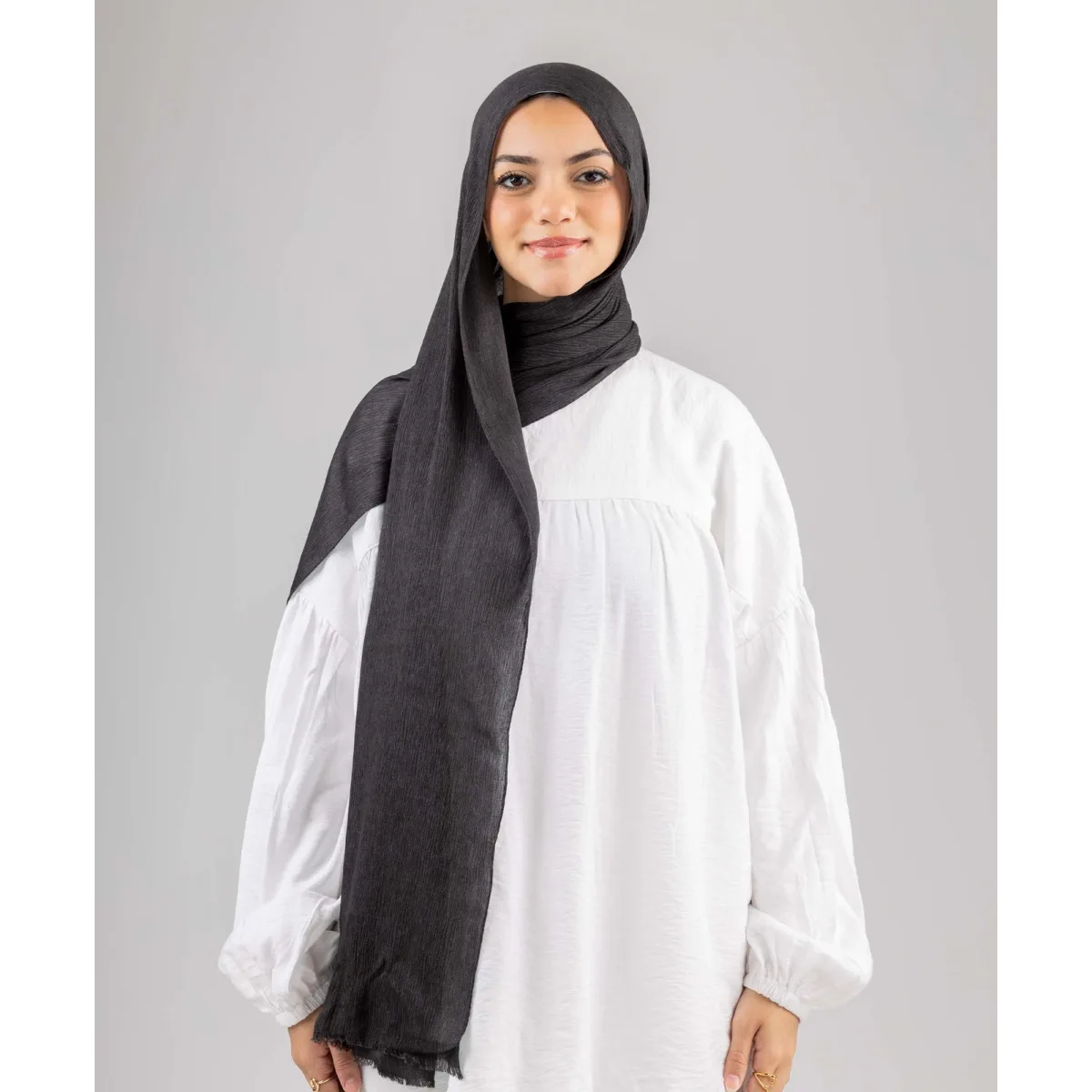 Le Voile Foggy Marble Tassels Cotton Scarf