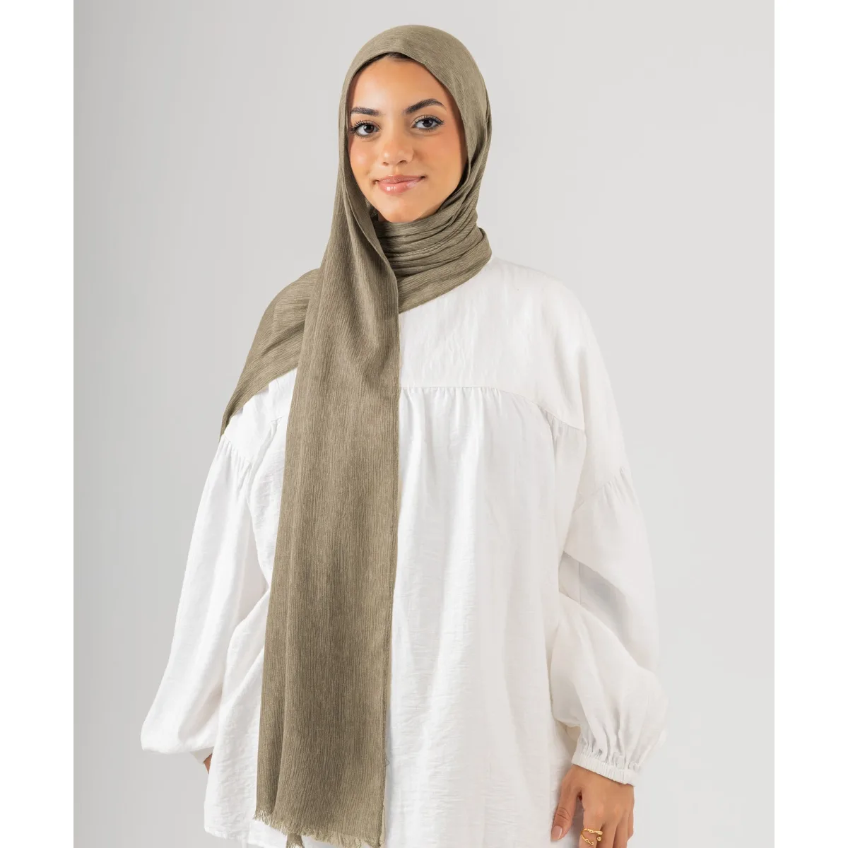Le Voile Foggy Marble Tassels Cotton Scarf