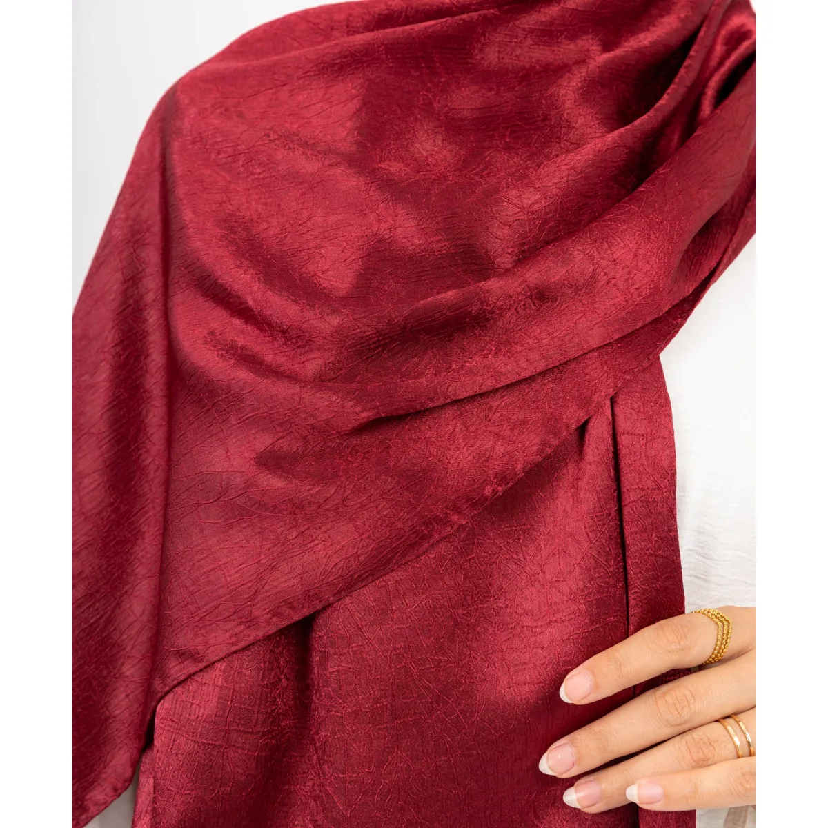 Le Voile Crushed Satin Scarf