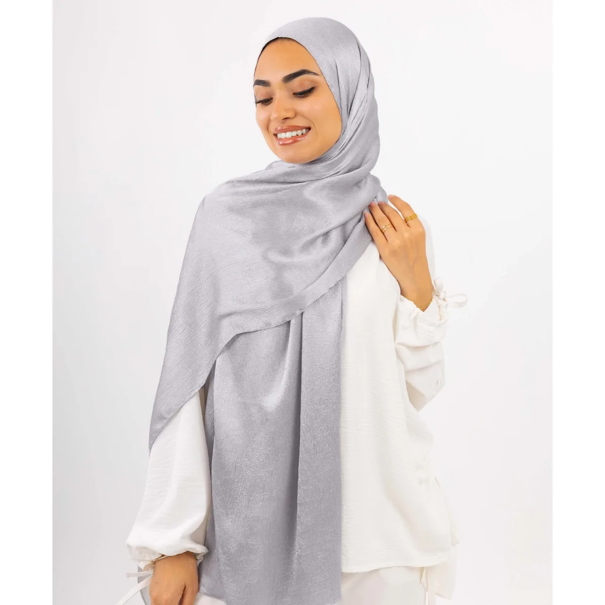 Le Voile Crushed Satin Scarf