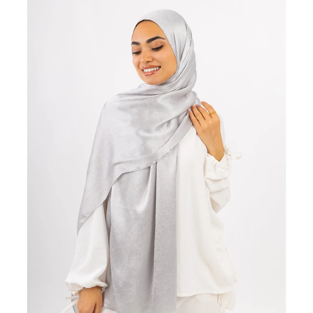 Le Voile Crushed Satin Scarf
