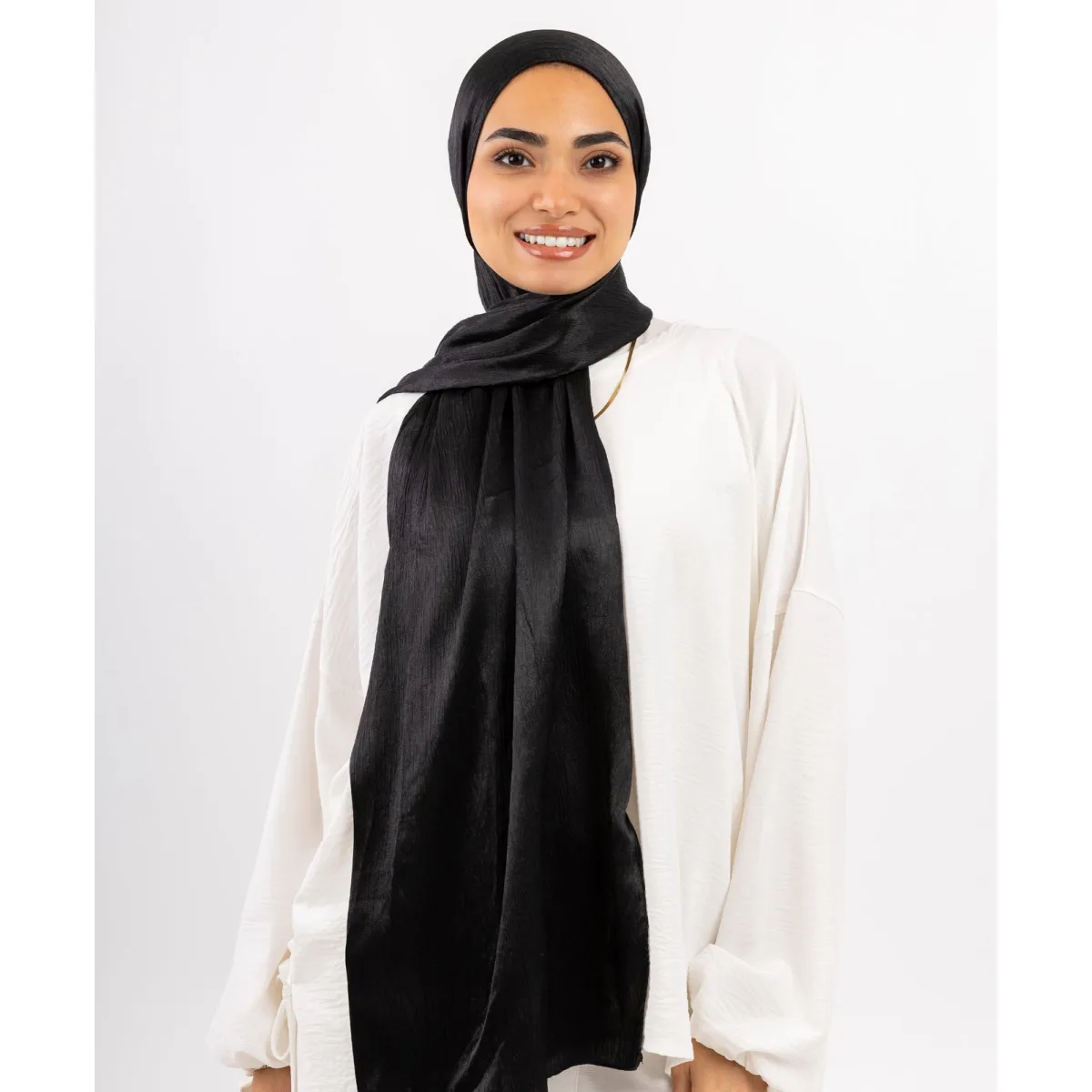 Le Voile Crushed Satin Scarf