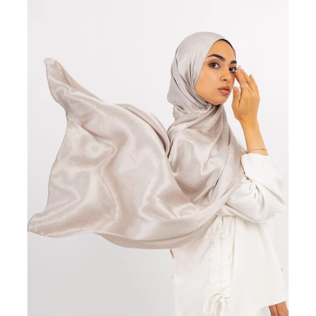 Le Voile Crushed Satin Scarf