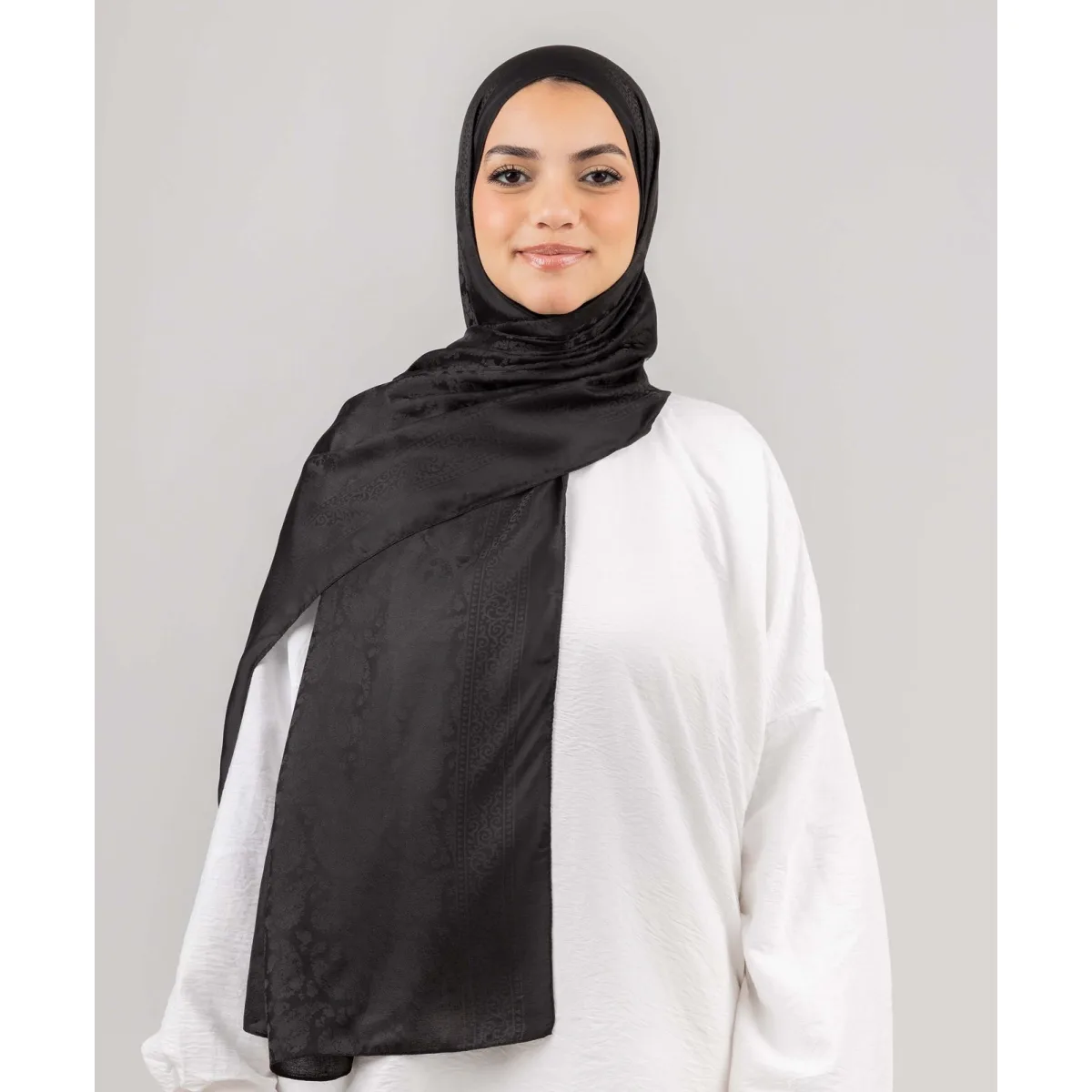 Le Voile Satin Jacquard Scarf